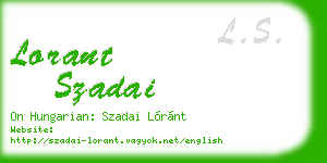 lorant szadai business card