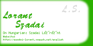 lorant szadai business card